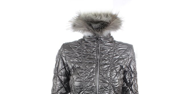 Dámský stříbrný lesklý kabát Phard