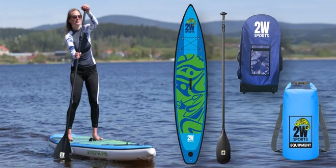 Hurá na vodu: paddleboard, pádlo i vak a sedačka