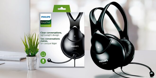 Lehká a pohodlná sluchátka s mikrofonem Philips