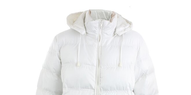 Bílý prošívaný kabát Line Collection