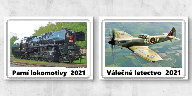 Nástěnné kalendáře s obrázky historických strojů