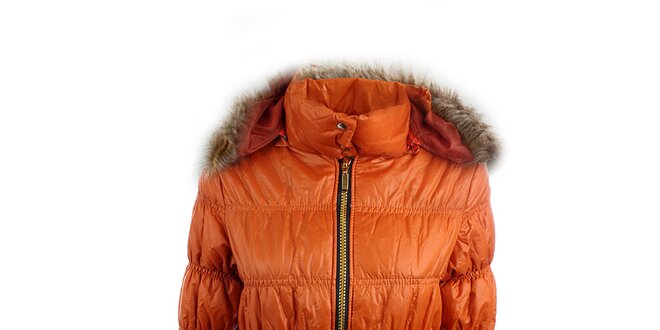 Dámská oranžová bunda Mezzo s kapucí