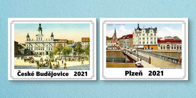 Kalendáře na rok 2021 se starými fotkami měst