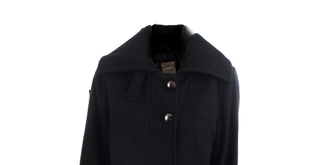 Černý kabát se stříbrnými knoflíky Ikebana