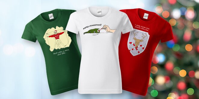 Dámská trička s vtipnými vánočními motivy: 7 druhů