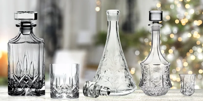Sety na likér i whisky: karafa a 6 skleniček