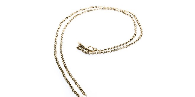 Dámský zlatý ocelový náhrdelník s přívěskem DKNY