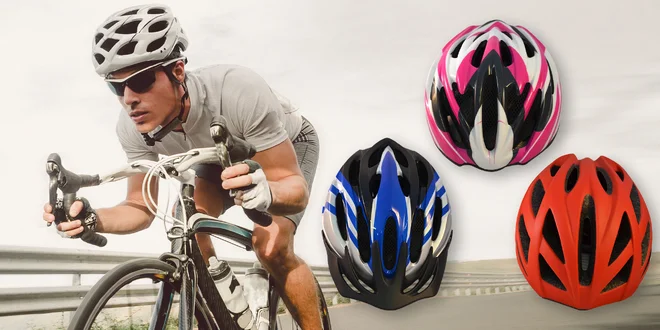 Cyklistické přilby Sting: několik barev i velikostí