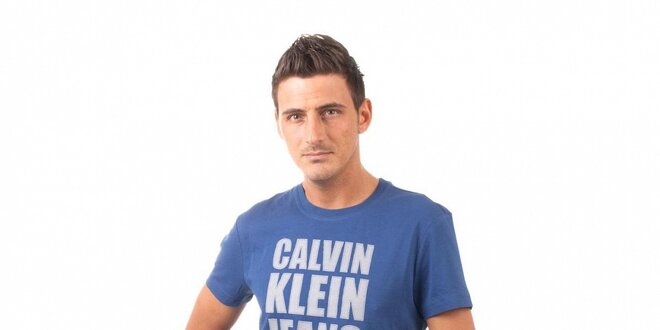 Pánské modré tričko Calvin Klein s potiskem