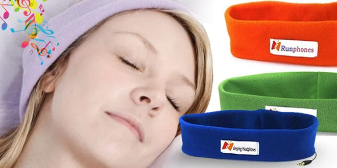 Měkká fleecová čelenka se zabudovanými sluchátky