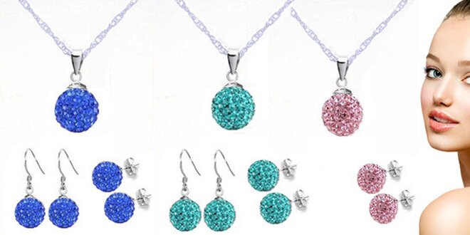 Elegantní set náušnic a náhrdelníku v 10 barevných provedení 