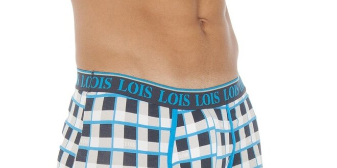 Pánské modře kostkované boxerky Lois