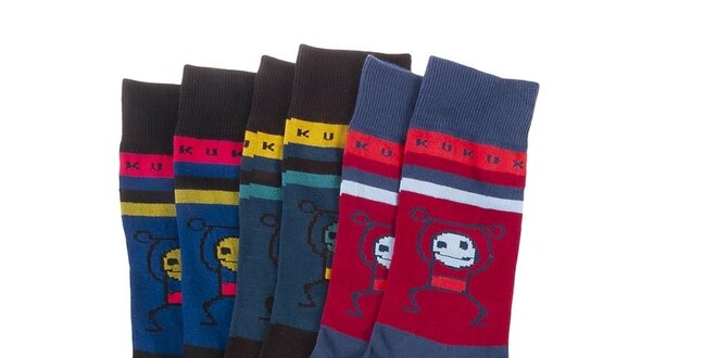 Sada barevných pánských ponožek Kukuxumusu