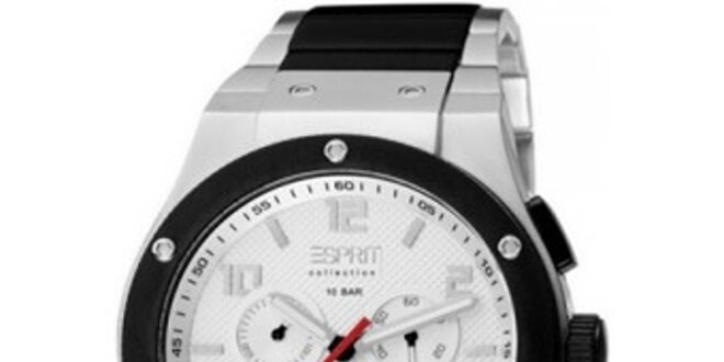 Pánské černo-stříbrné ocelové hodinky Esprit