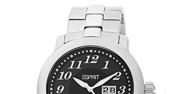 Pánské ocelové hodinky s černým displejem Esprit
