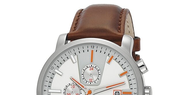 Pánské analogové hodinky s hnědým náramkem Esprit