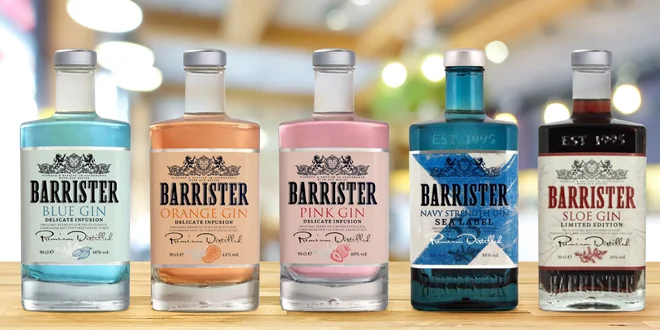 Britské giny Barrister: 5 různých příchutí
