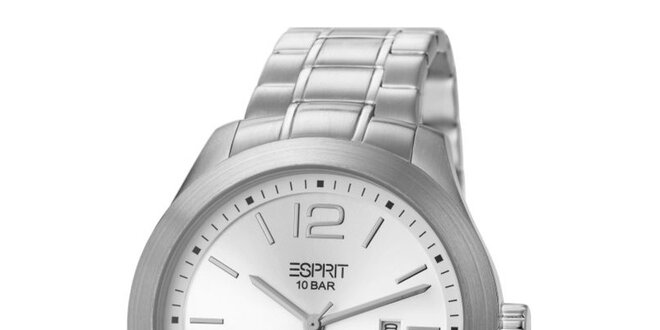 Pánské hodinky se stříbrným ciferníkem a řemínkem Esprit