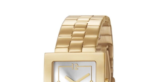 Dámské hodinky Esprit s hranatým ciferníkem ve zlaté barvě