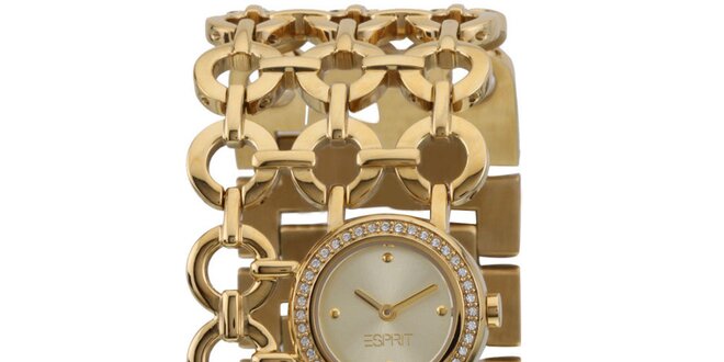 Dámské zlaté hodinky Esprit s kroužkovým náramkem