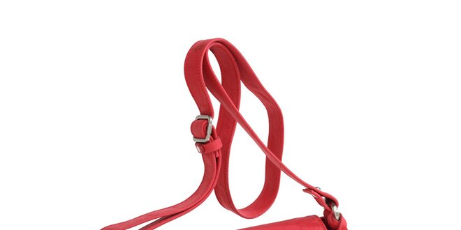 Dámská červená oválná kabelka přes rameno