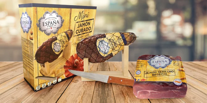 Španělské šunky Mini Jamón a Serrano