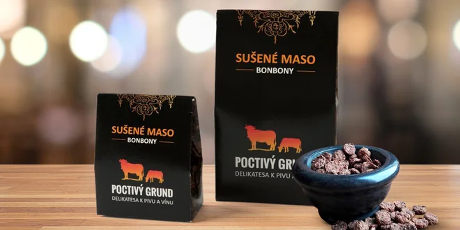 Sušené bonbony z českého hovězího masa: 3 příchutě