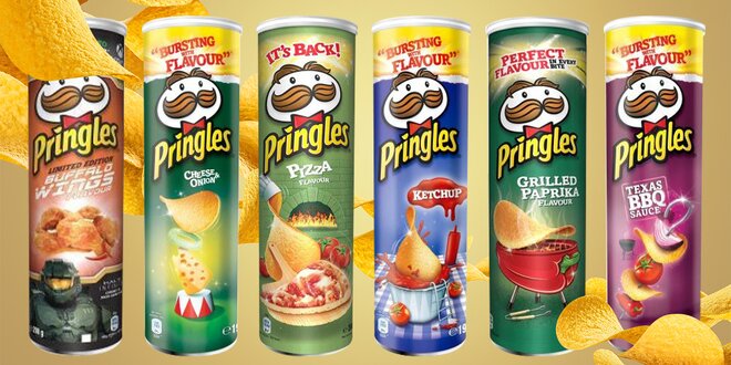 Balení oblíbených chipsů Pringles: 16 příchutí