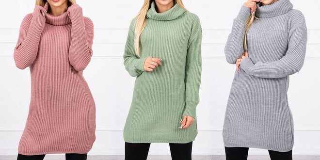 Pohodlné svetrové šaty s rolákem: na výběr z 8 barev