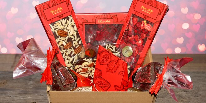 Valentýnské dárkové balení plné sladkých čokolád
