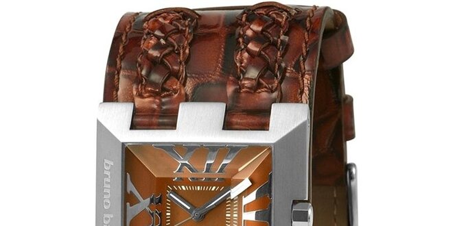 Dámské hnědé hodinky s copánkovými detaily Bruno Banani