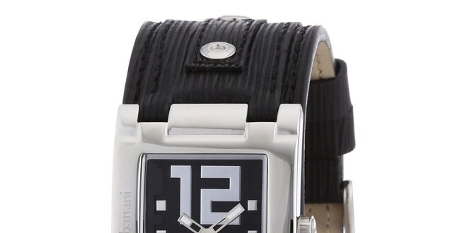 Dámské stříbrné hodinky s černým ciferníkem Bruno Banani