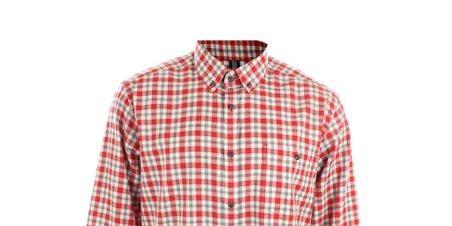 Pánská červeně kostkovaná košile Pietro Filipi