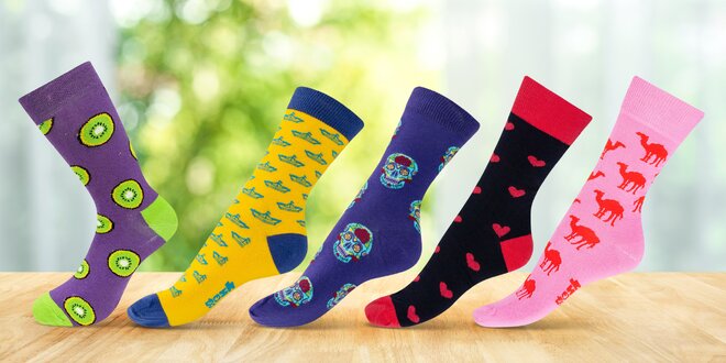 Vysoké barevné ponožky české výroby: 14 vzorů