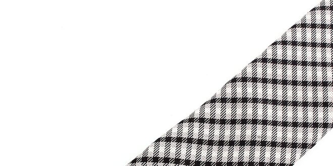 Pánská šedo-černá kostkovaná hedvábná kravata Pietro Filipi
