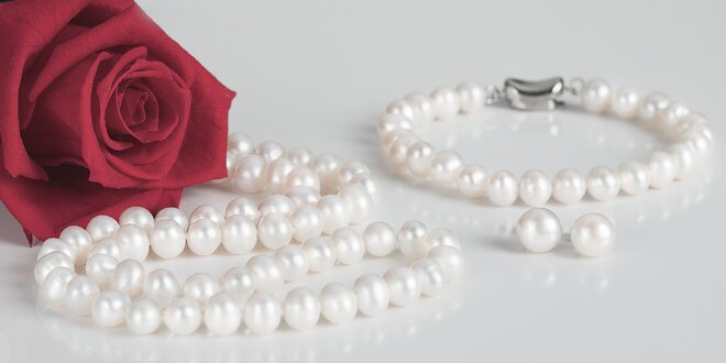 Náhrdelníky, náramky a náušnice z přírodních perel