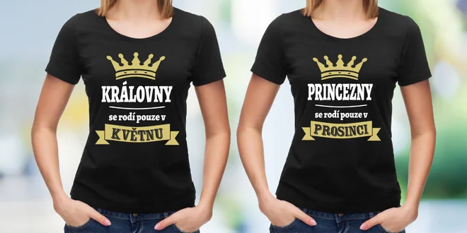 Narozeninová trička pro princezny a královny