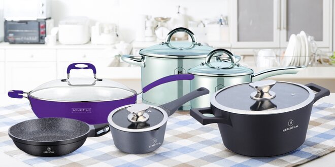 Kuchyňské nádobí: hrnce i wok či grilovací pánve