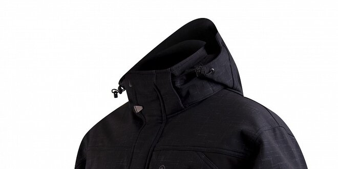 Pánská černá softshellová bunda Trimm s potiskem