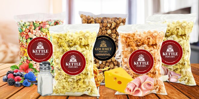 Ručně vyráběný popcorn: šunka-sýr, slaný i sladký