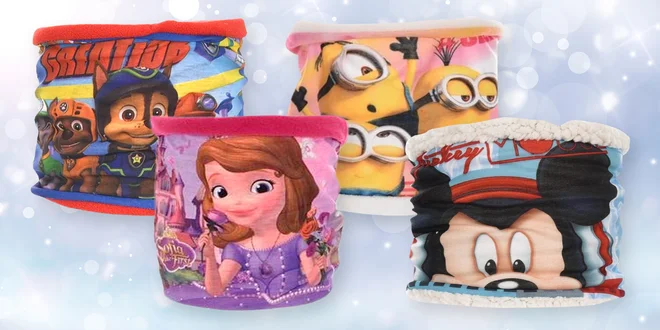 Dětské nákrčníky: Mimoni, Mickey i Tlapková Patrola