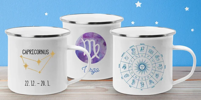 Smaltované hrnečky se znamením zvěrokruhu