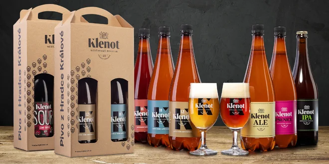 Hradecký Klenot: 2 piva v dárkové sadě i 6 se sklem