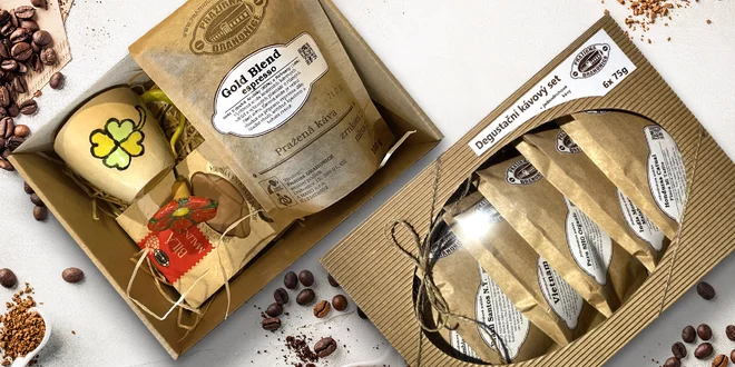 Dárkové sety v krásném balení: kávy i čokolády