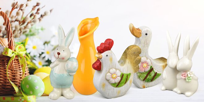 Krásné velikonoční dekorace z keramiky a porcelánu