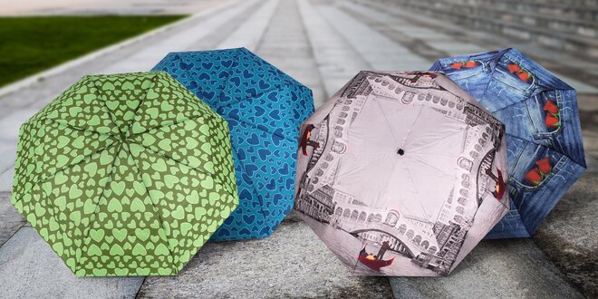 Skládací deštníky s odolnou konstrukcí: různé motivy