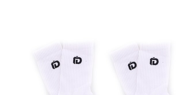 Pánské bílé ponožky s černými detaily Fundango - 2 páry