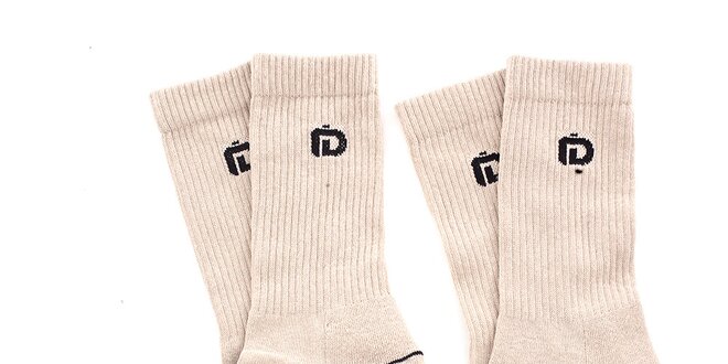 Pánské béžové ponožky s černými detaily Fundango - 6 párů