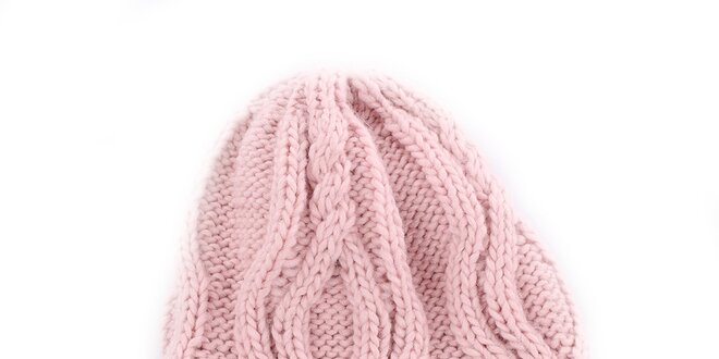 Dámská růžová pletená čepice Fundango
