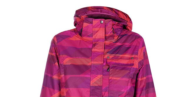 Dámská růžovo-fialová lyžařská bunda Fundango s potiskem